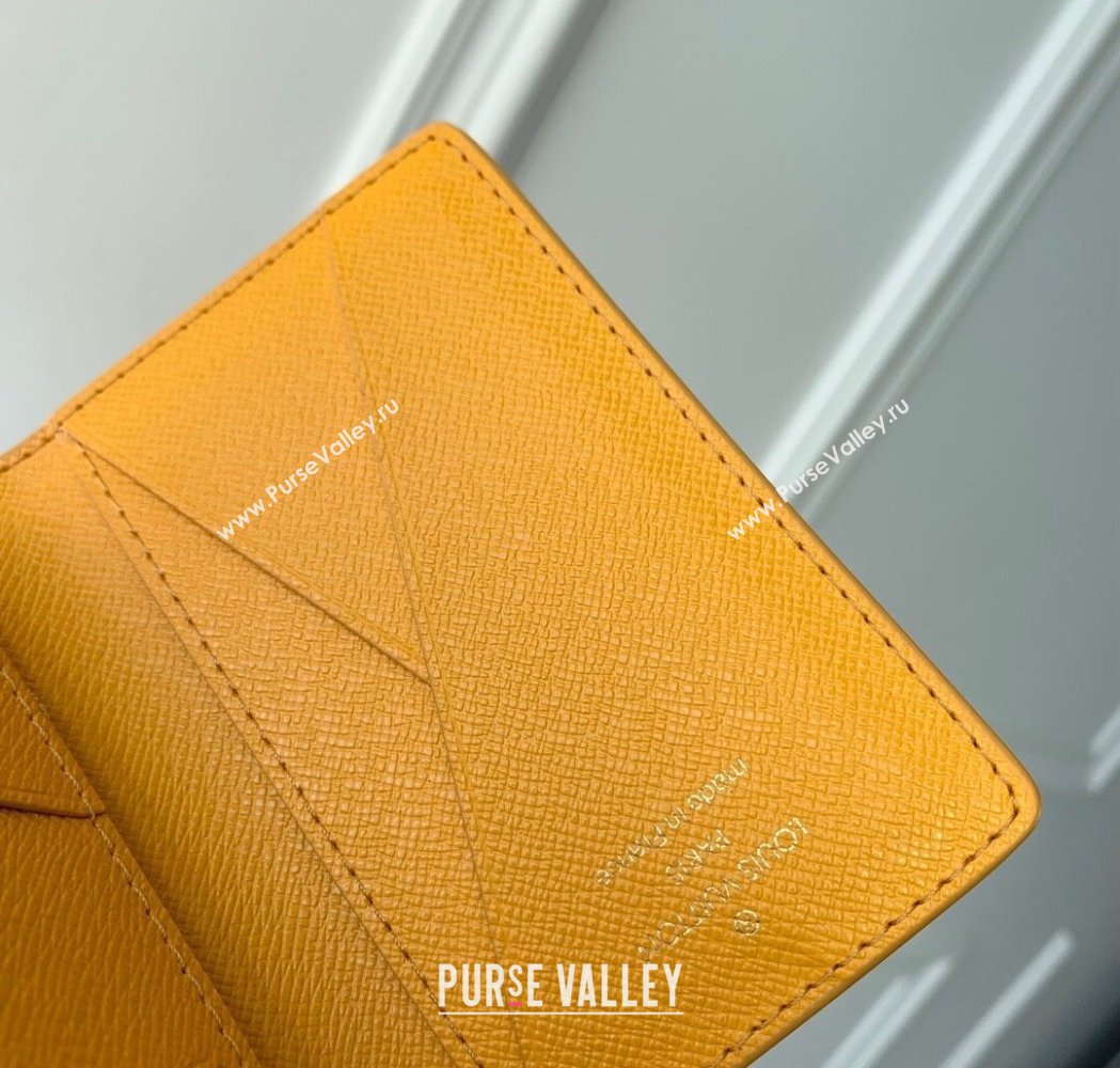 Louis Vuitton Pocket Organizer Wallet in Monogram Heritage Canvas M12659 Yellow 2025 (KI-250120034)