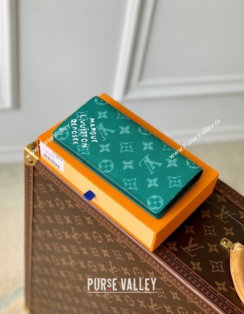 Louis Vuitton Brazza Wallet in Monogram Heritage Canvas M12656 Green 2025 (KI-250120028)