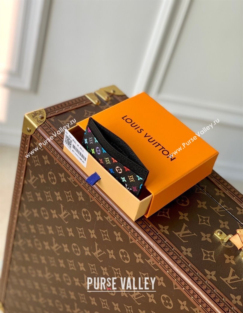 Louis Vuitton LV x TM Card Holder Wallet in Multicolored Monogram Canvas Black 2025 M13403 (KI-250120013)