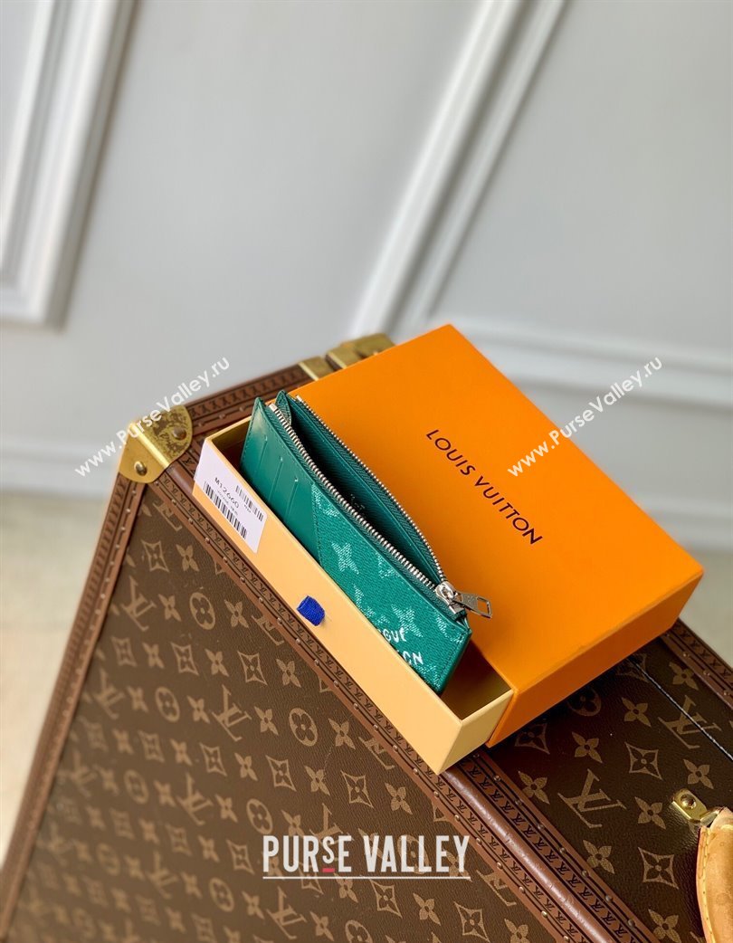 Louis Vuitton Coin Card Holder Wallet in Monogram Heritage Canvas M12660 Green 2025 (KI-250120032)