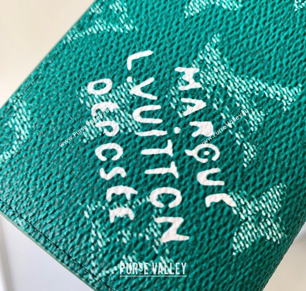 Louis Vuitton Envelope Business Card Holder Wallet in Monogram Heritage Canvas M12664 Green 2025 (KI-250120033)