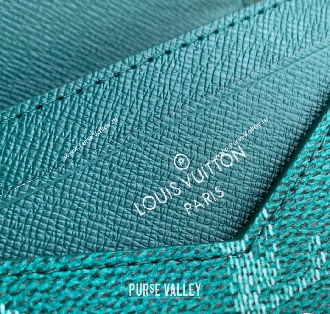 Louis Vuitton Envelope Business Card Holder Wallet in Monogram Heritage Canvas M12664 Green 2025 (KI-250120033)