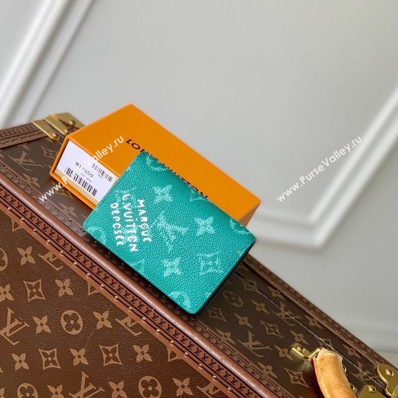 Louis Vuitton Pocket Organizer Wallet in Monogram Heritage Canvas M12658 Green 2025 (KI-250120035)