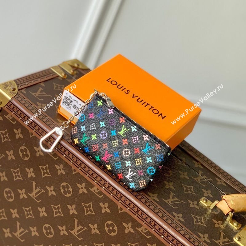 Louis Vuitton LV x TM Key Pouch in Multicolored Monogram Canvas Black 2025 M13664 (KI-250120015)