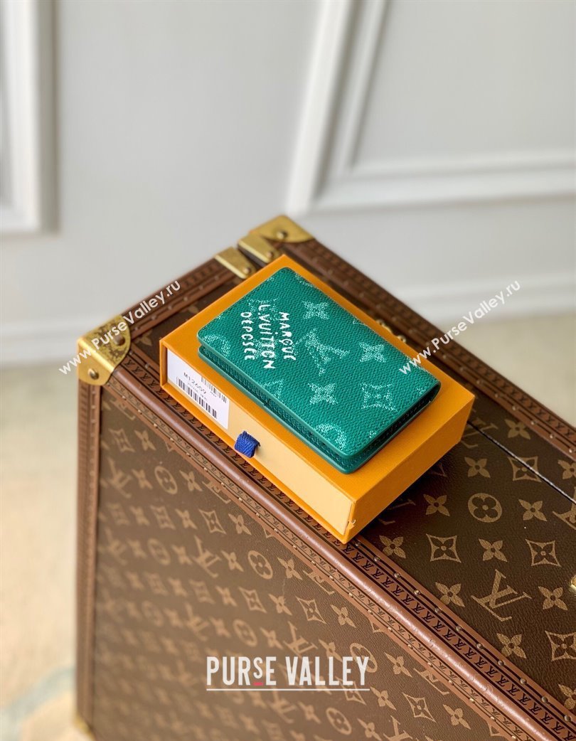 Louis Vuitton Pocket Organizer Wallet in Monogram Heritage Canvas M12658 Green 2025 (KI-250120035)