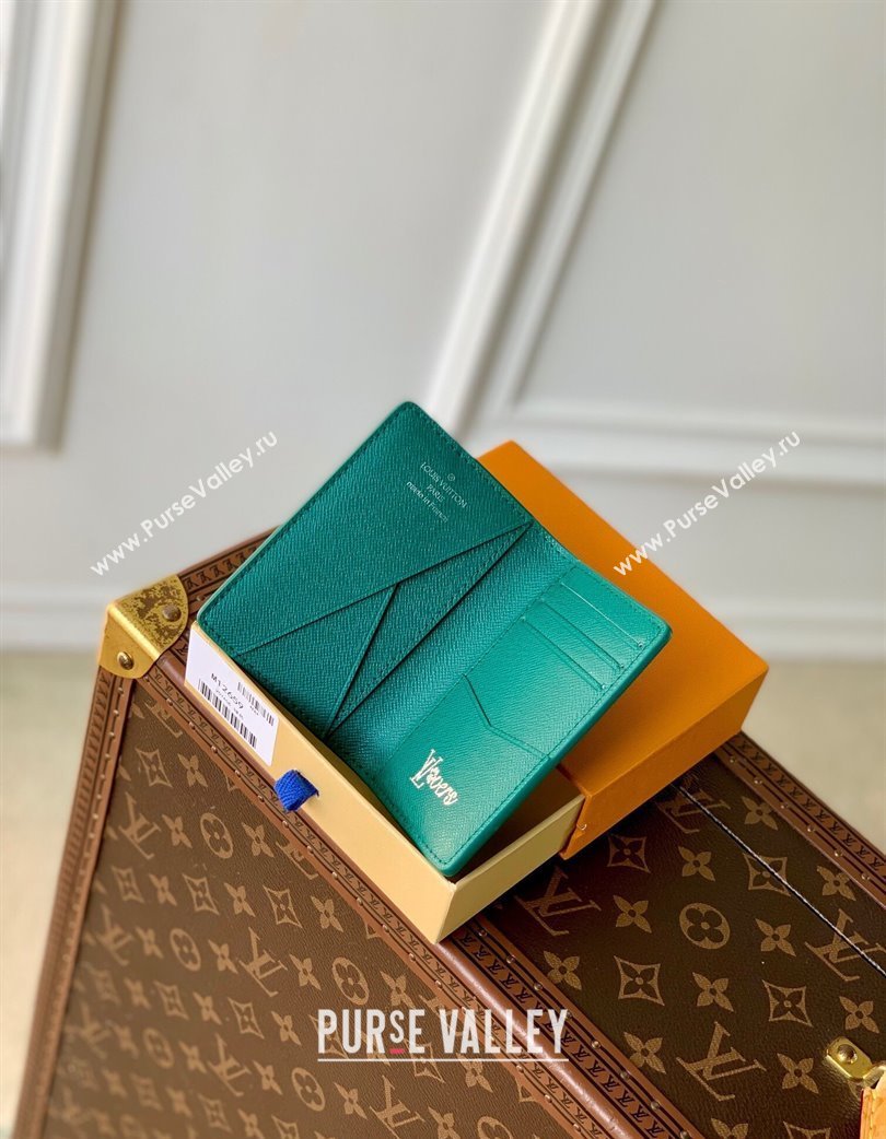 Louis Vuitton Pocket Organizer Wallet in Monogram Heritage Canvas M12658 Green 2025 (KI-250120035)
