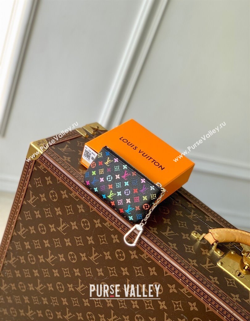 Louis Vuitton LV x TM Key Pouch in Multicolored Monogram Canvas Black 2025 M13664 (KI-250120015)