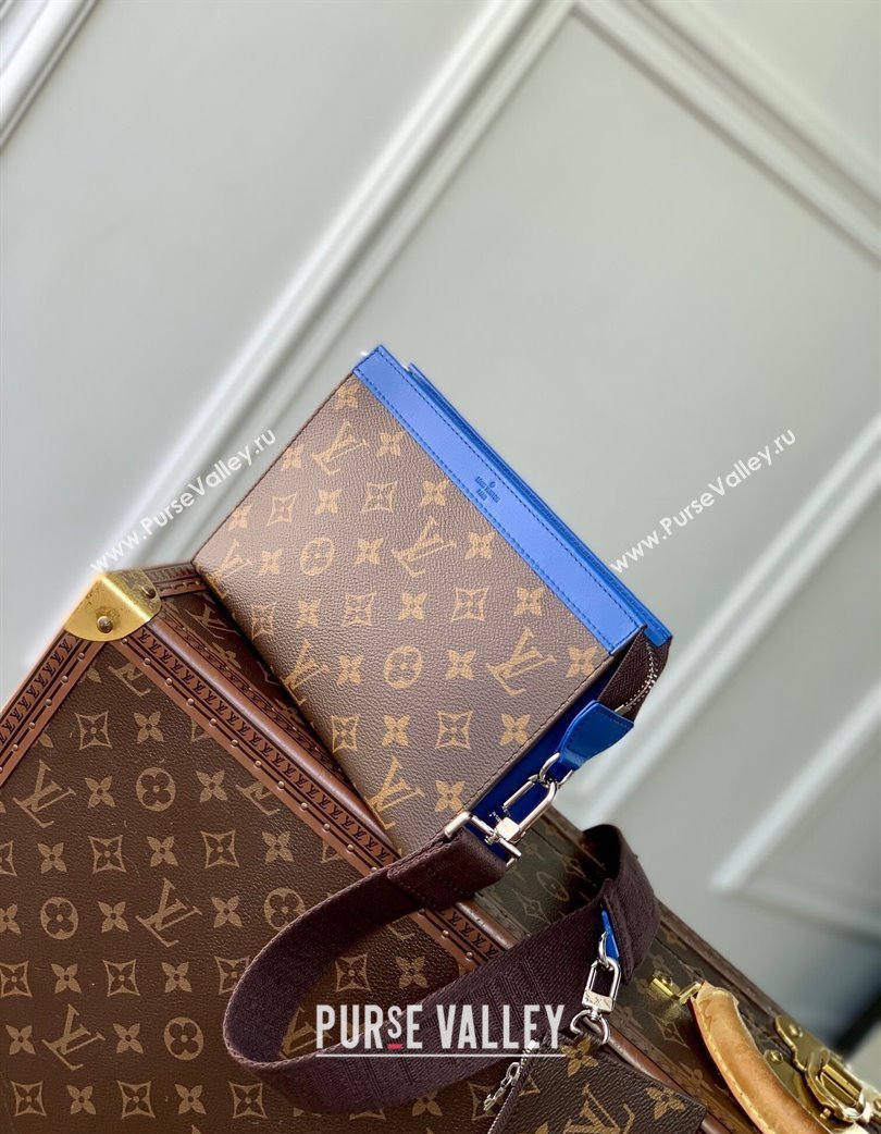 Louis Vuitton Mens Gaston Wearable Wallet Mini Bag in Monogram Macassar Canvas M12813 Blue2 2025 (KI-250121040)
