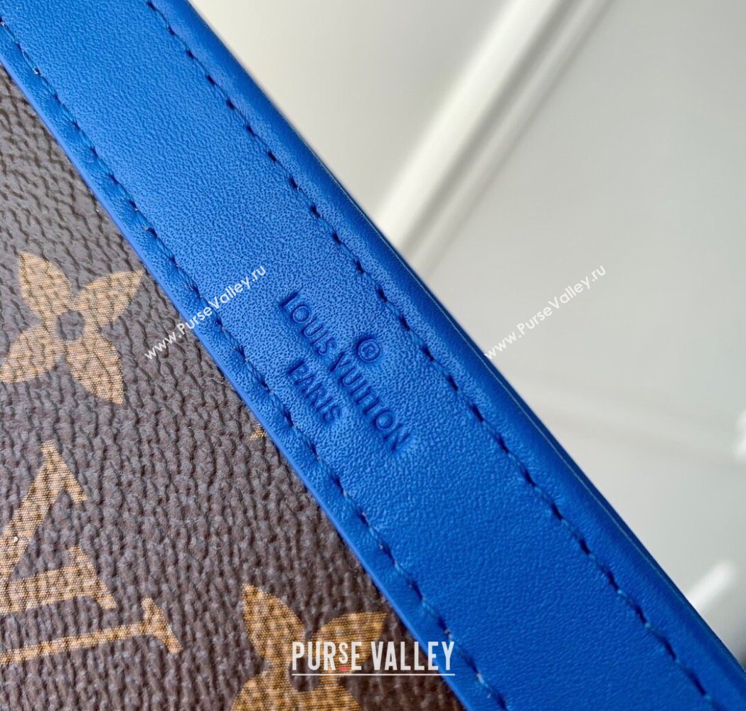 Louis Vuitton Mens Gaston Wearable Wallet Mini Bag in Monogram Macassar Canvas M12813 Blue2 2025 (KI-250121040)