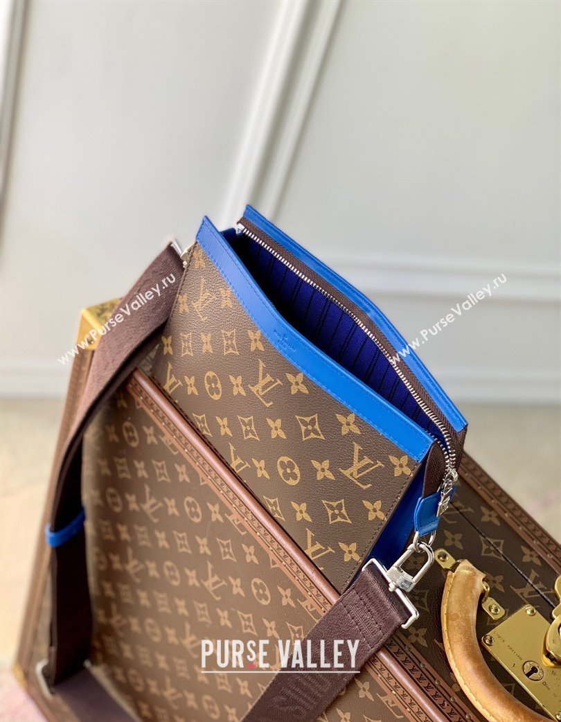 Louis Vuitton Mens Gaston Wearable Wallet Mini Bag in Monogram Macassar Canvas M12813 Blue2 2025 (KI-250121040)