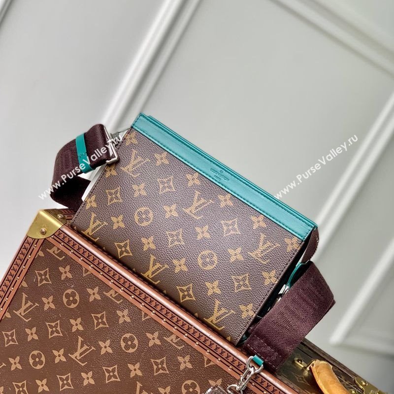 Louis Vuitton Mens Gaston Wearable Wallet Mini Bag in Monogram Macassar Canvas M12813 Green 2025 (KI-250121041)