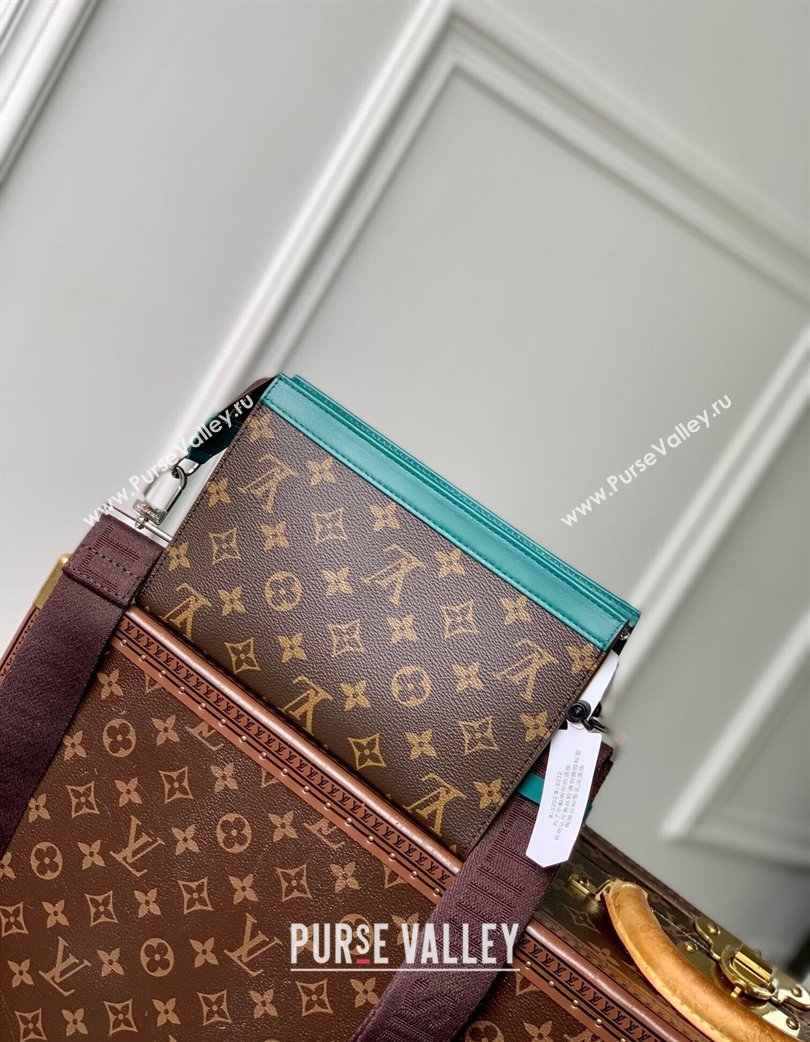 Louis Vuitton Mens Gaston Wearable Wallet Mini Bag in Monogram Macassar Canvas M12813 Green 2025 (KI-250121041)