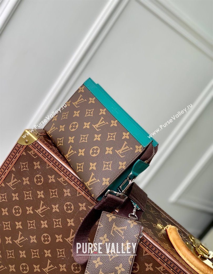 Louis Vuitton Mens Gaston Wearable Wallet Mini Bag in Monogram Macassar Canvas M12813 Green 2025 (KI-250121041)