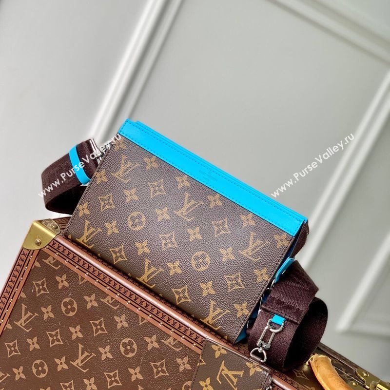 Louis Vuitton Mens Gaston Wearable Wallet Mini Bag in Monogram Macassar Canvas M12813 Light Blue 2025 (KI-250121042)