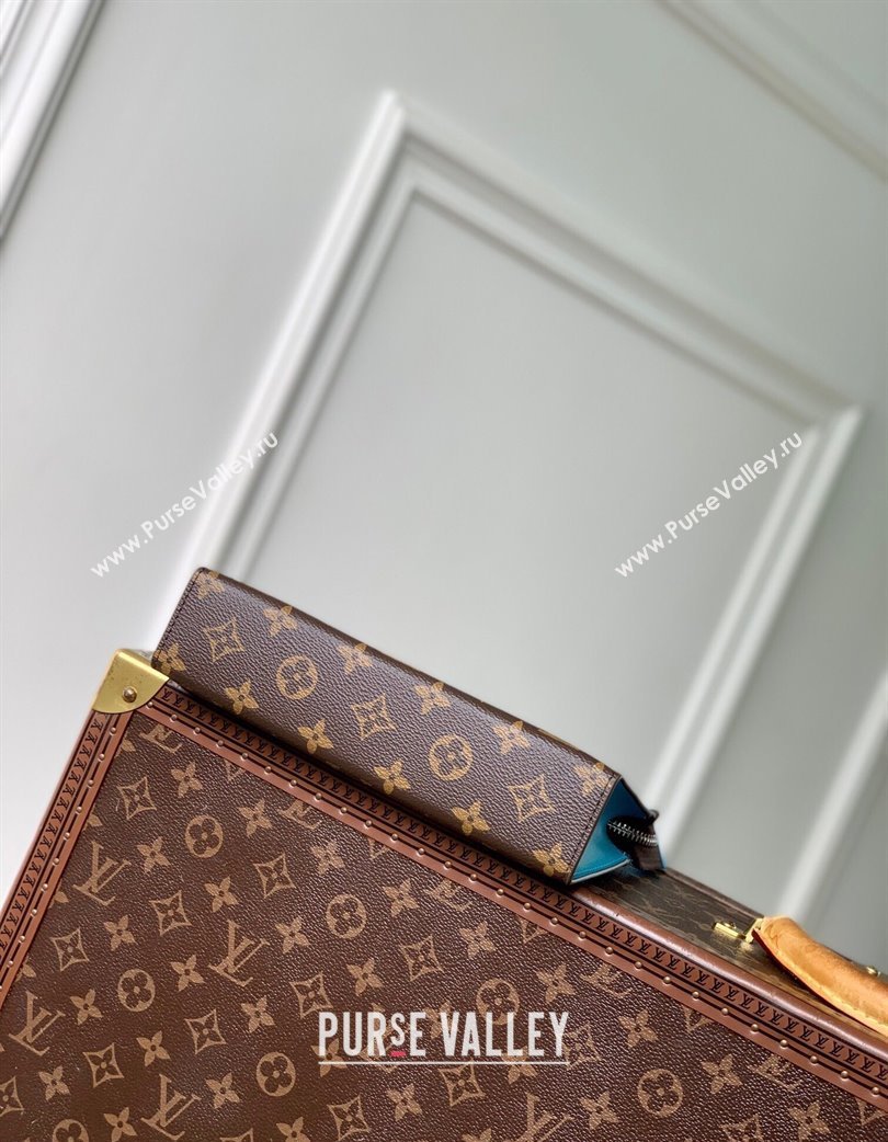 Louis Vuitton Mens Gaston Wearable Wallet Mini Bag in Monogram Macassar Canvas M12813 Light Blue 2025 (KI-250121042)