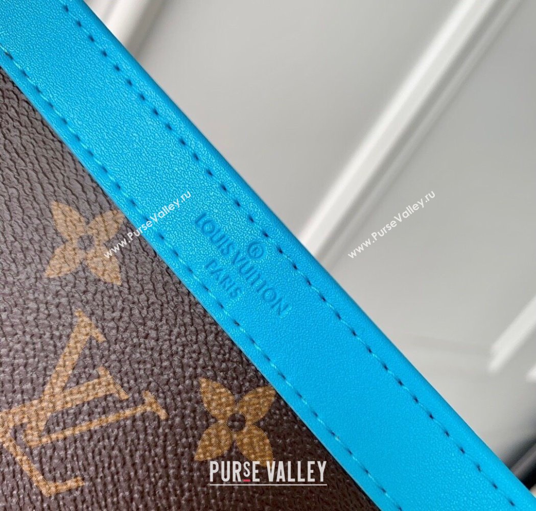 Louis Vuitton Mens Gaston Wearable Wallet Mini Bag in Monogram Macassar Canvas M12813 Light Blue 2025 (KI-250121042)