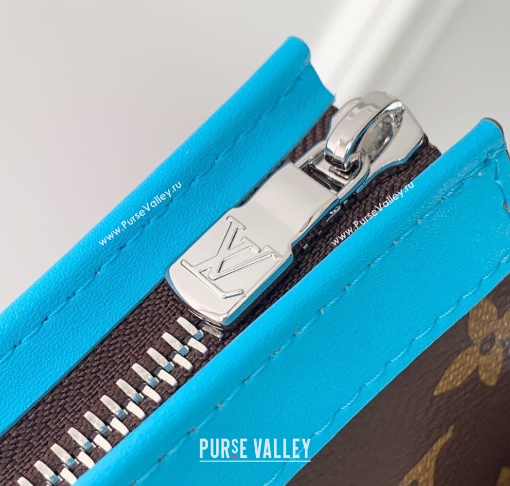 Louis Vuitton Mens Gaston Wearable Wallet Mini Bag in Monogram Macassar Canvas M12813 Light Blue 2025 (KI-250121042)