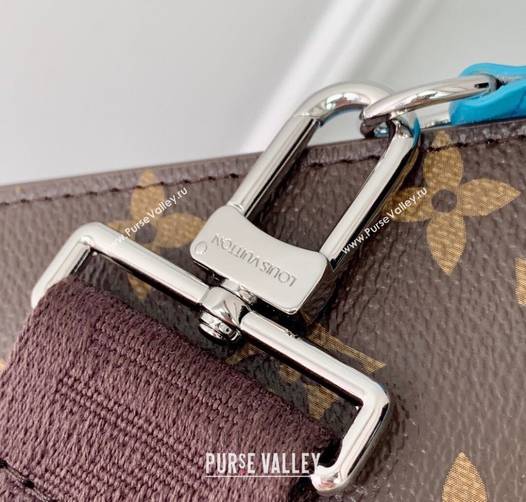 Louis Vuitton Mens Gaston Wearable Wallet Mini Bag in Monogram Macassar Canvas M12813 Light Blue 2025 (KI-250121042)