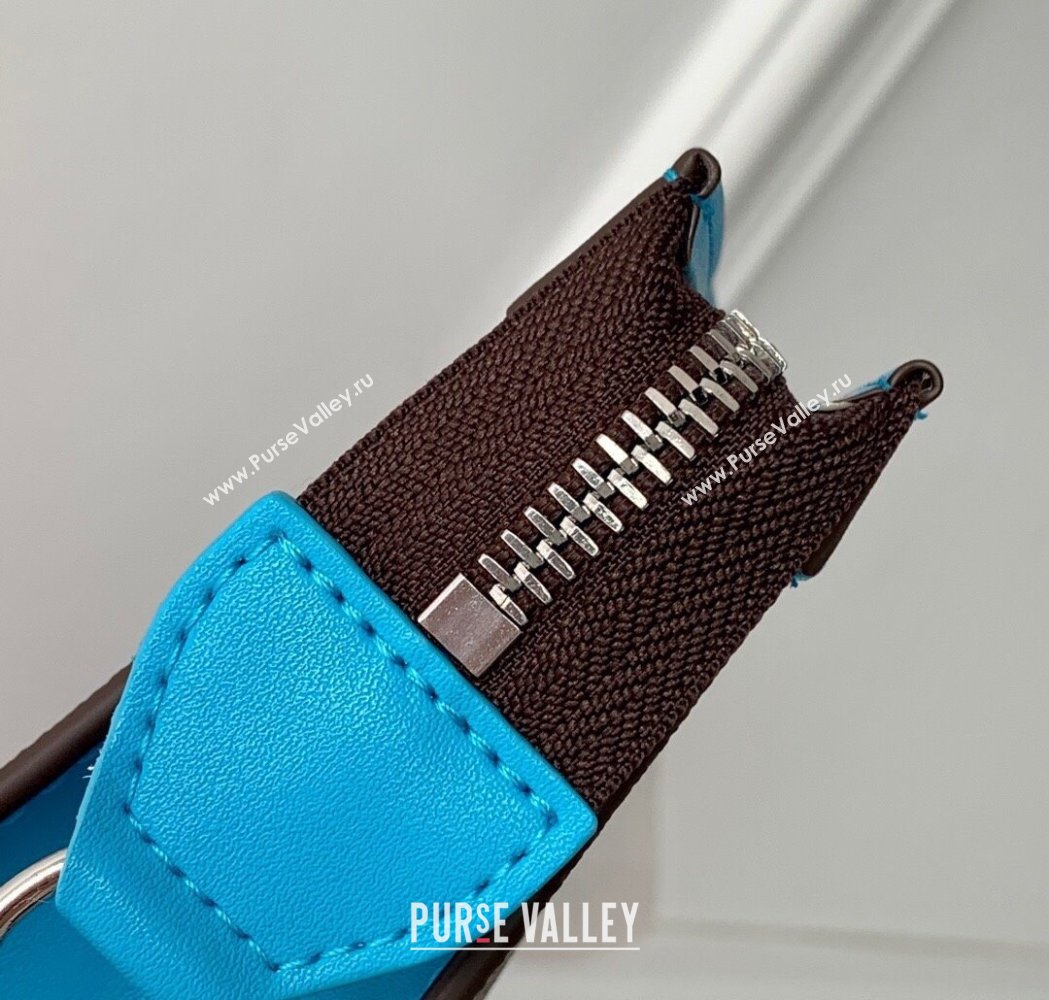 Louis Vuitton Mens Gaston Wearable Wallet Mini Bag in Monogram Macassar Canvas M12813 Light Blue 2025 (KI-250121042)