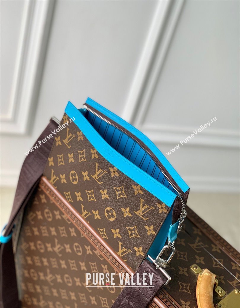 Louis Vuitton Mens Gaston Wearable Wallet Mini Bag in Monogram Macassar Canvas M12813 Light Blue 2025 (KI-250121042)