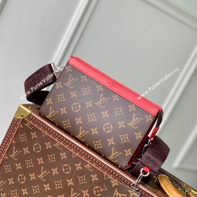 Louis Vuitton Mens Gaston Wearable Wallet Mini Bag in Monogram Macassar Canvas M12813 Red 2025 (KI-250121044)