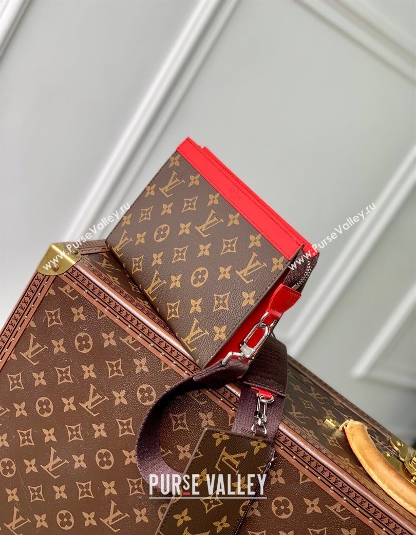 Louis Vuitton Mens Gaston Wearable Wallet Mini Bag in Monogram Macassar Canvas M12813 Red 2025 (KI-250121044)