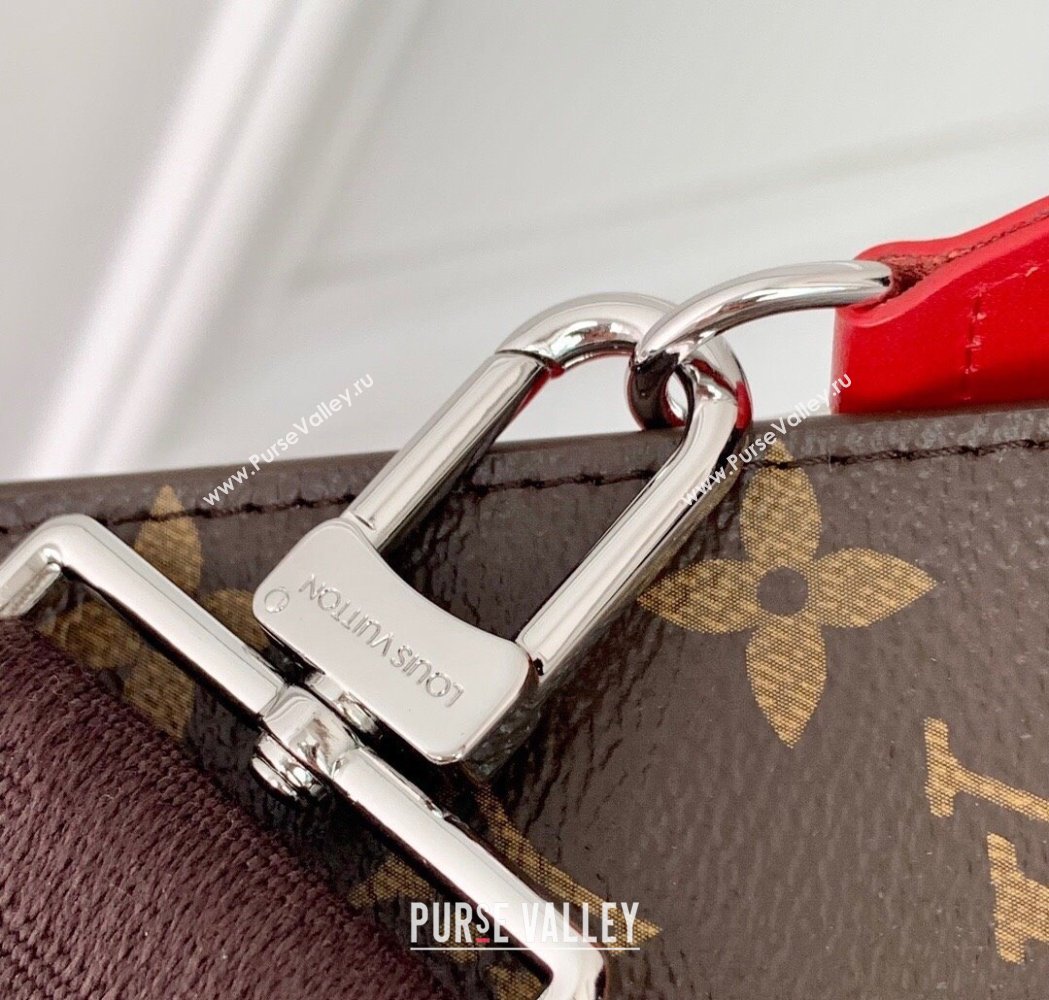 Louis Vuitton Mens Gaston Wearable Wallet Mini Bag in Monogram Macassar Canvas M12813 Red 2025 (KI-250121044)