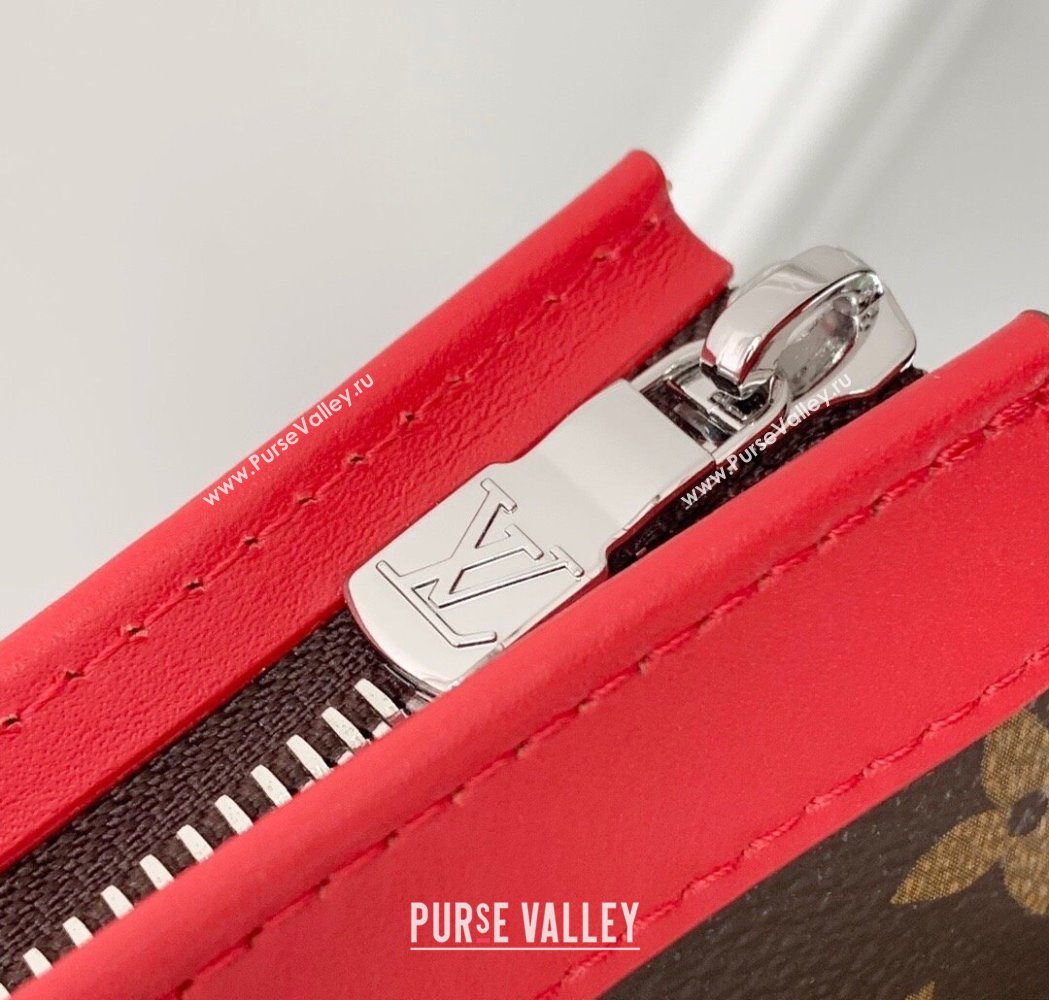Louis Vuitton Mens Gaston Wearable Wallet Mini Bag in Monogram Macassar Canvas M12813 Red 2025 (KI-250121044)
