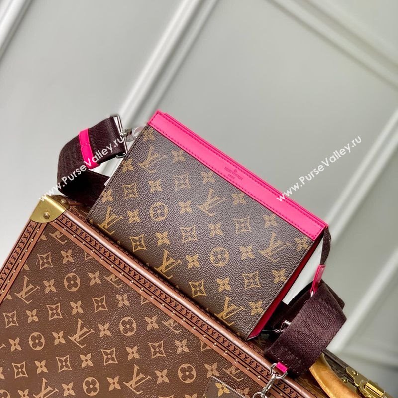 Louis Vuitton Mens Gaston Wearable Wallet Mini Bag in Monogram Macassar Canvas M12813 Dark Pink 2025 (KI-250121045)