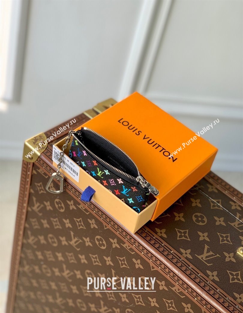 Louis Vuitton LV x TM Key Pouch in Multicolored Monogram Canvas Black 2025 M13664 (KI-250120015)