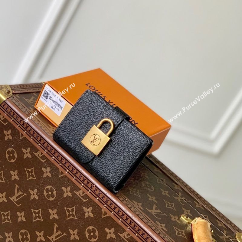 Louis Vuitton Low Key Compact Wallet with Padlock M12148 Black 2025 (KI-250121047)