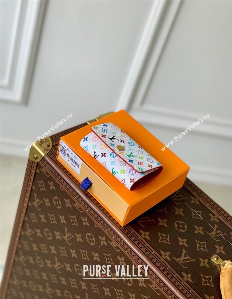 Louis Vuitton LV x TM Multicle 6 Wallet in Multicolored Monogram Canvas White 2025 M14092 (KI-250120017)