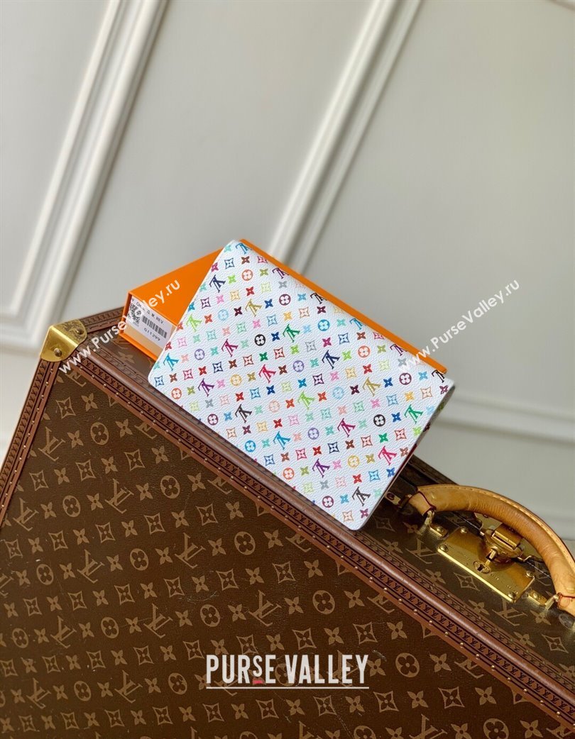 Louis Vuitton LV x TM Monogram Multicolore Emily Notebook Cover MM White 2025 GI1299 (KI-250120018)