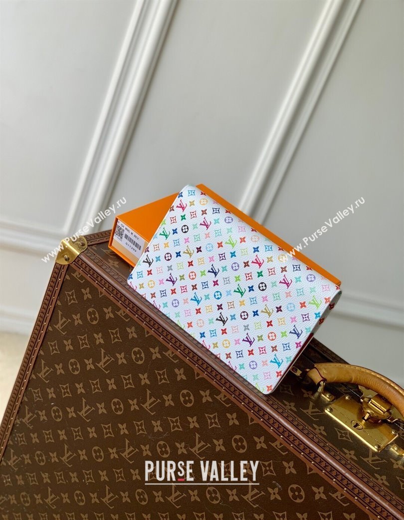 Louis Vuitton LV x TM Monogram Multicolore Emily Notebook Cover MM White 2025 GI1299 (KI-250120018)