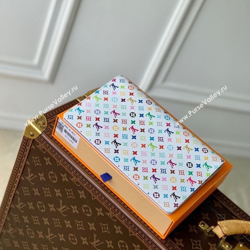Louis Vuitton LV x TM Monogram Multicolore Emily Notebook Cover MM White 2025 GI1299 (KI-250120018)