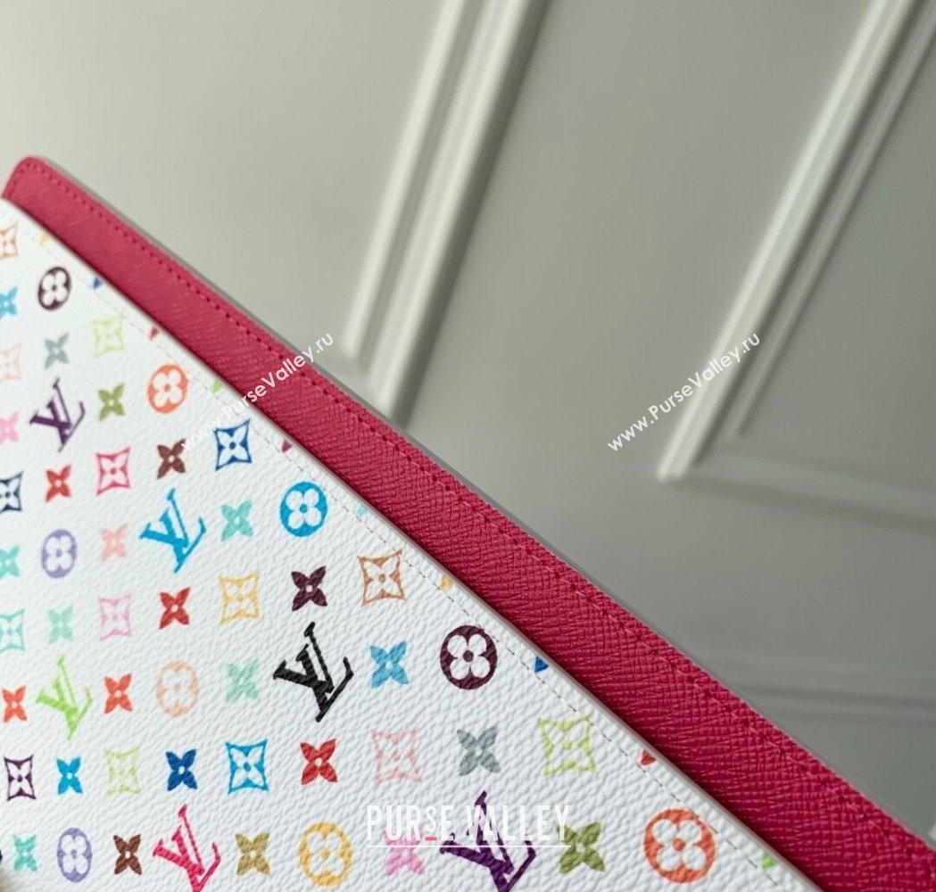 Louis Vuitton LV x TM Monogram Multicolore Emily Notebook Cover MM White 2025 GI1299 (KI-250120018)