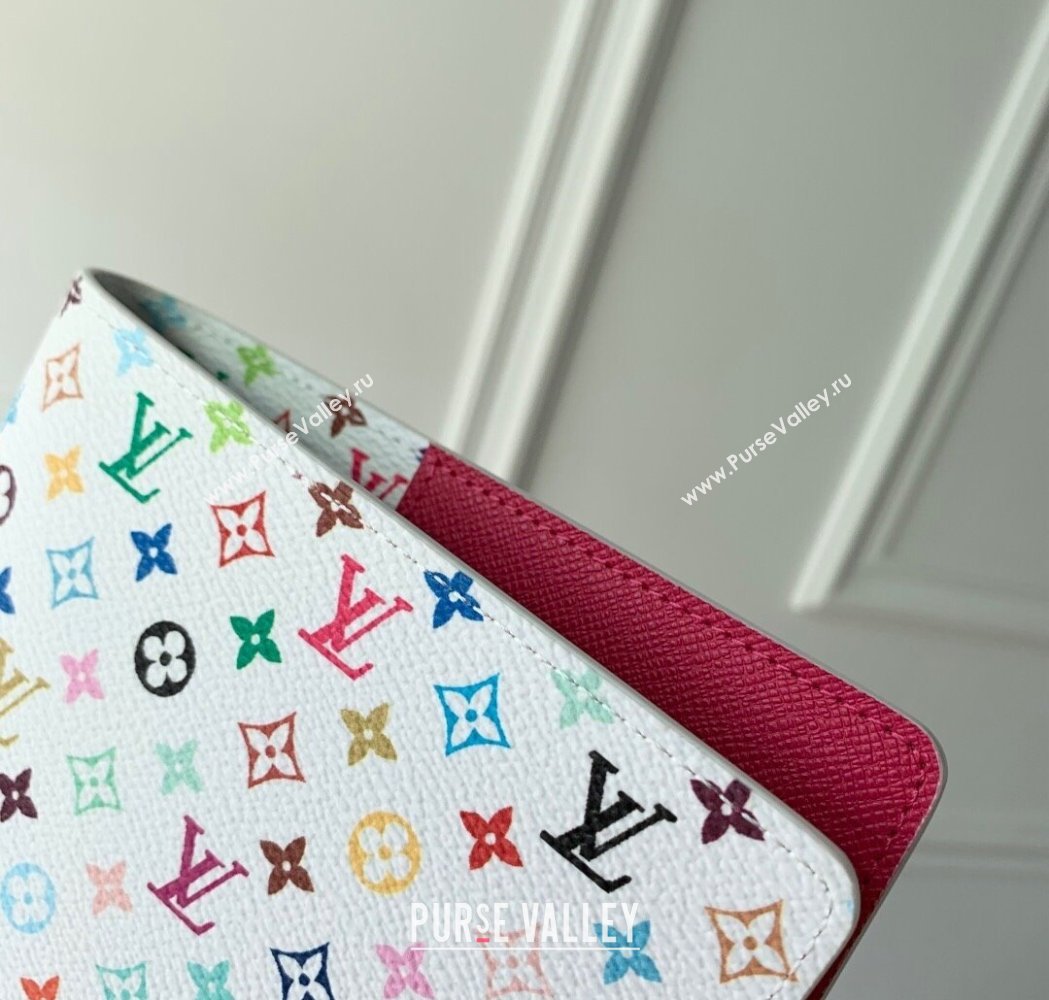 Louis Vuitton LV x TM Monogram Multicolore Emily Notebook Cover MM White 2025 GI1299 (KI-250120018)