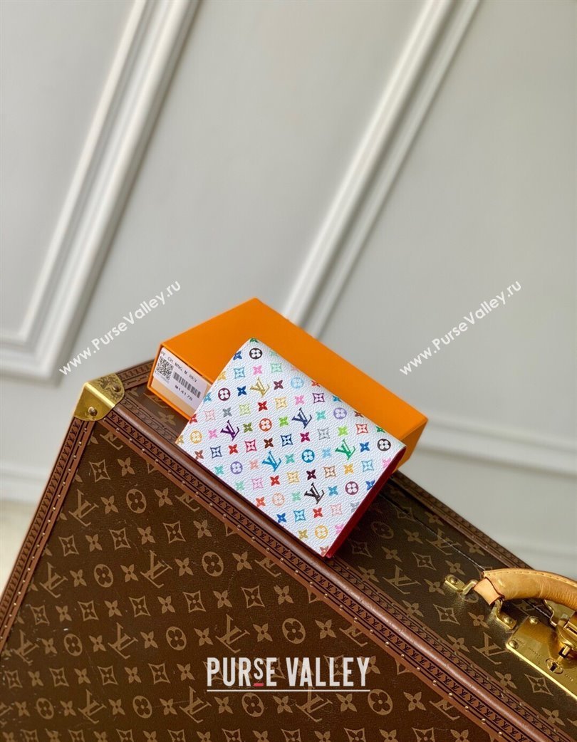 Louis Vuitton LV x TM Passport Cover in Multicolored Monogram Canvas White 2025 M14178 (KI-250120019)