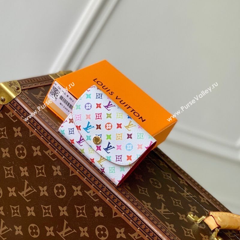 Louis Vuitton LV x TM Rosalie Coin Purse Wallet in Multicolored Monogram Canvas White 2025 M13399 (KI-250120010)