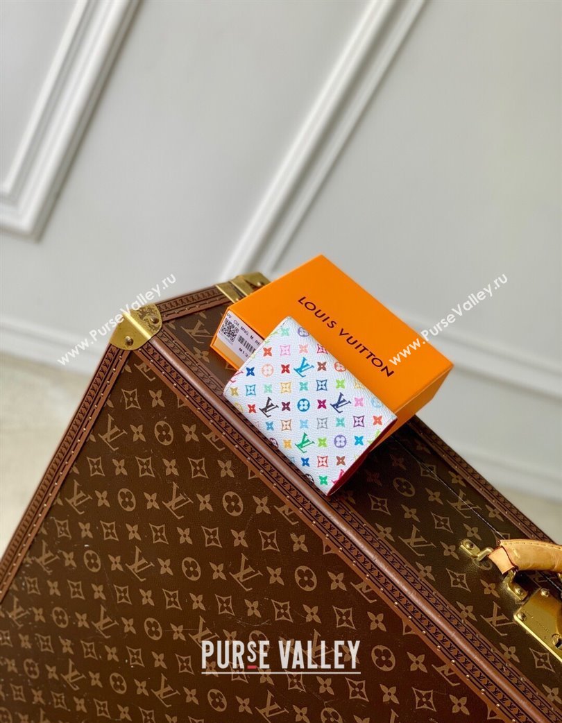 Louis Vuitton LV x TM Rosalie Coin Purse Wallet in Multicolored Monogram Canvas White 2025 M13399 (KI-250120010)