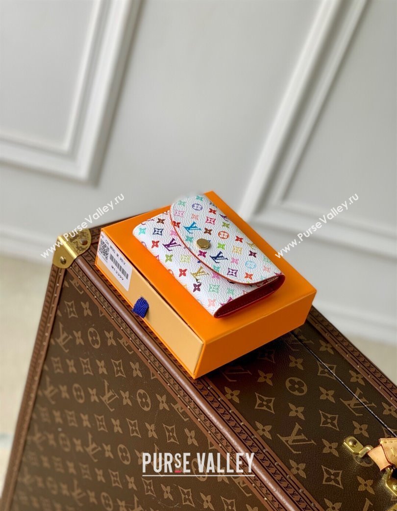 Louis Vuitton LV x TM Rosalie Coin Purse Wallet in Multicolored Monogram Canvas White 2025 M13399 (KI-250120010)