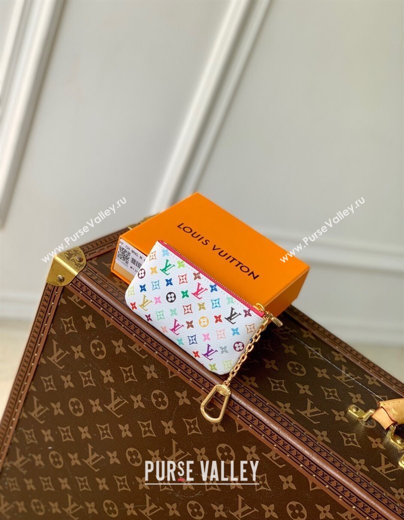 Louis Vuitton LV x TM Key Pouch in Multicolored Monogram Canvas White 2025 M13664 (KI-250120016)