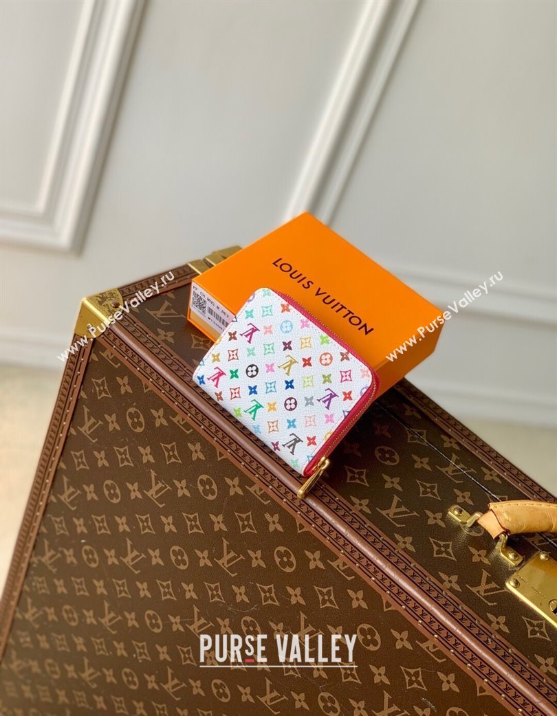 Louis Vuitton LV x TM Zippy Coin Purse Wallet in Multicolored Monogram Canvas White 2025 M13409 (KI-250120008)