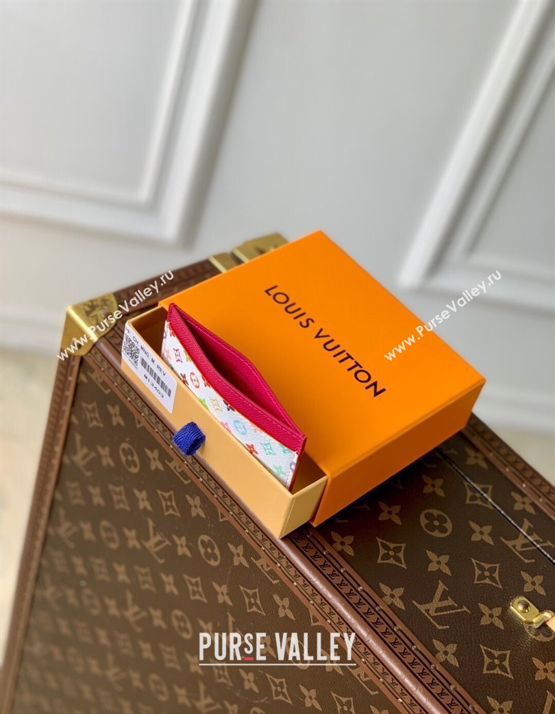 Louis Vuitton LV x TM Card Holder Wallet in Multicolored Monogram Canvas White 2025 M13403 (KI-250120014)