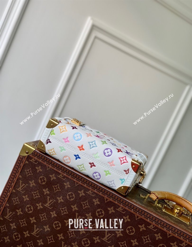 Louis Vuitton LV x TM Side Trunk MM Shoulder Bag in Cowhide White/Multicolored 2025 M14046 (KI-250120002)