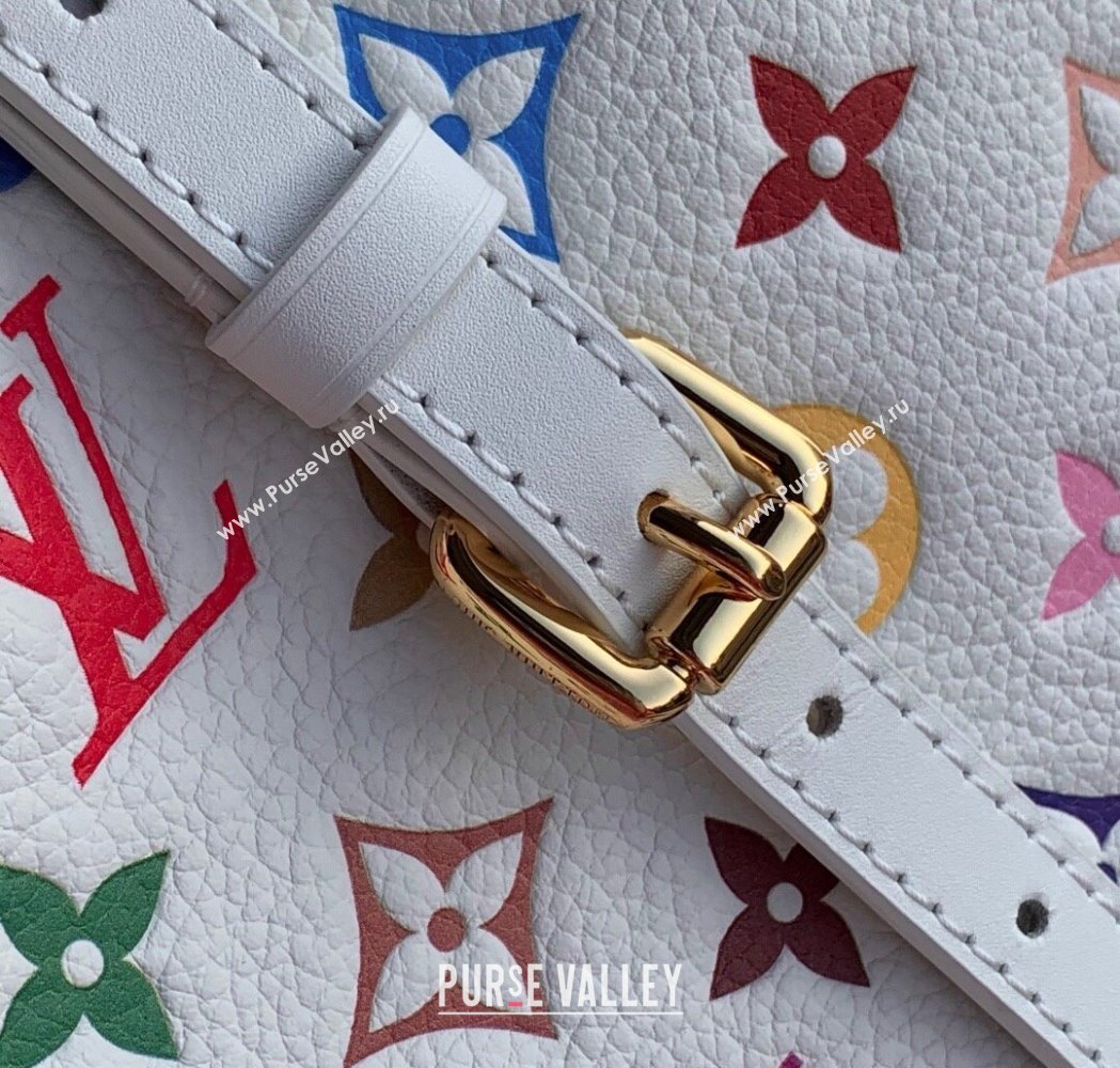 Louis Vuitton LV x TM Side Trunk MM Shoulder Bag in Cowhide White/Multicolored 2025 M14046 (KI-250120002)