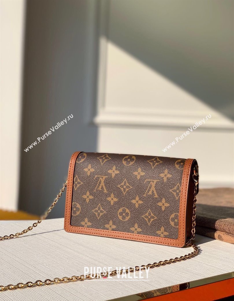 Louis Vuitton Dauphine Chain Wallet Mini Bag in Monogram Reverse Canvas M68746 2025 (KI-250120073)