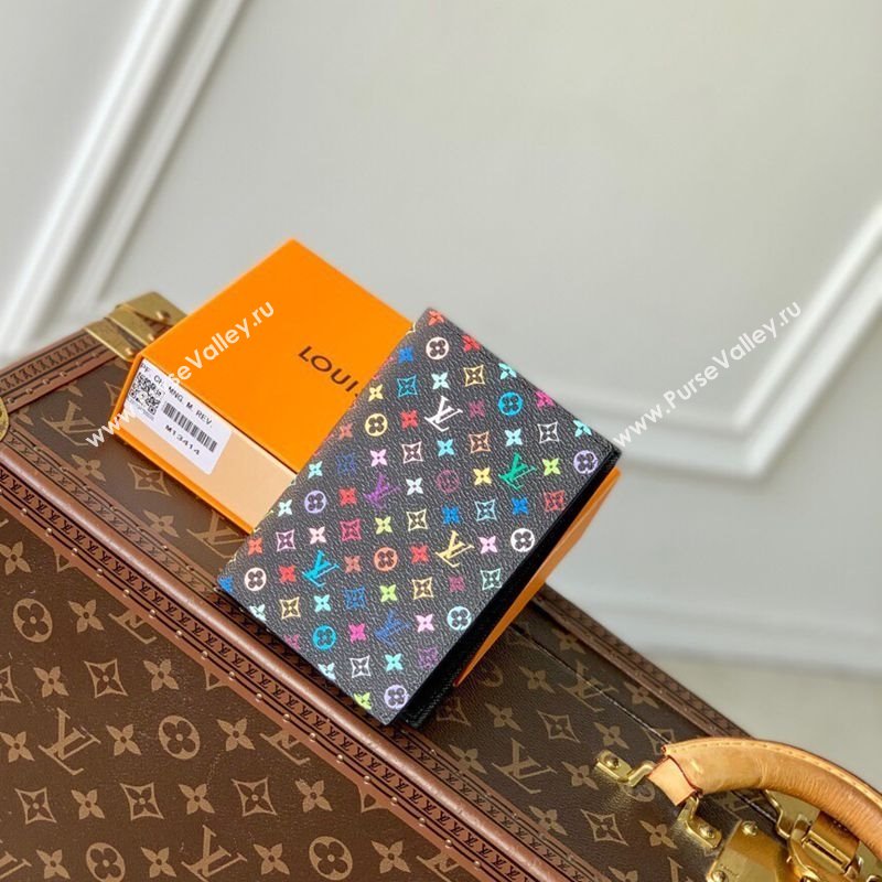 Louis Vuitton LV x TM Passport Cover in Multicolored Monogram Canvas Black 2025 M13414 (KI-250120006)