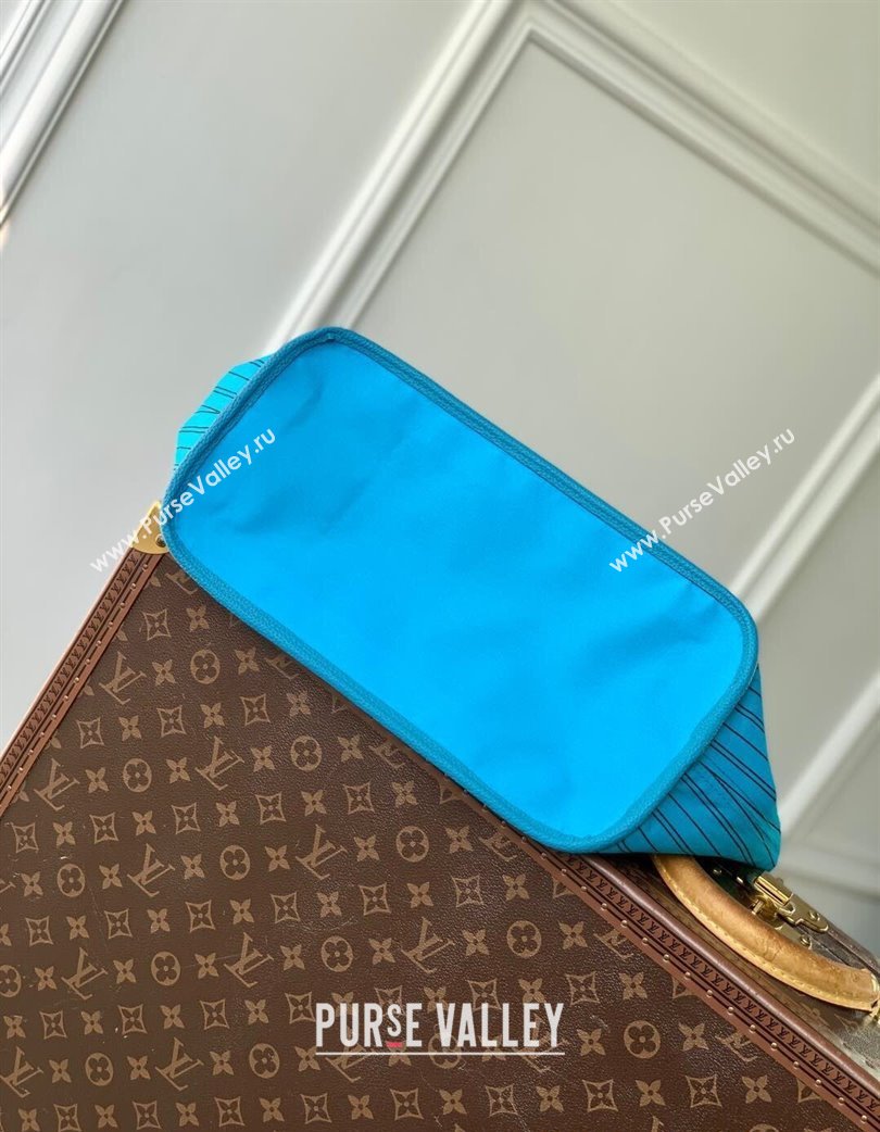Louis Vuitton Neverfull Bandouliere Inside Out MM Tote bag Monogram Canvas/Blue Textile 2025 M12096 (KI-250120080)