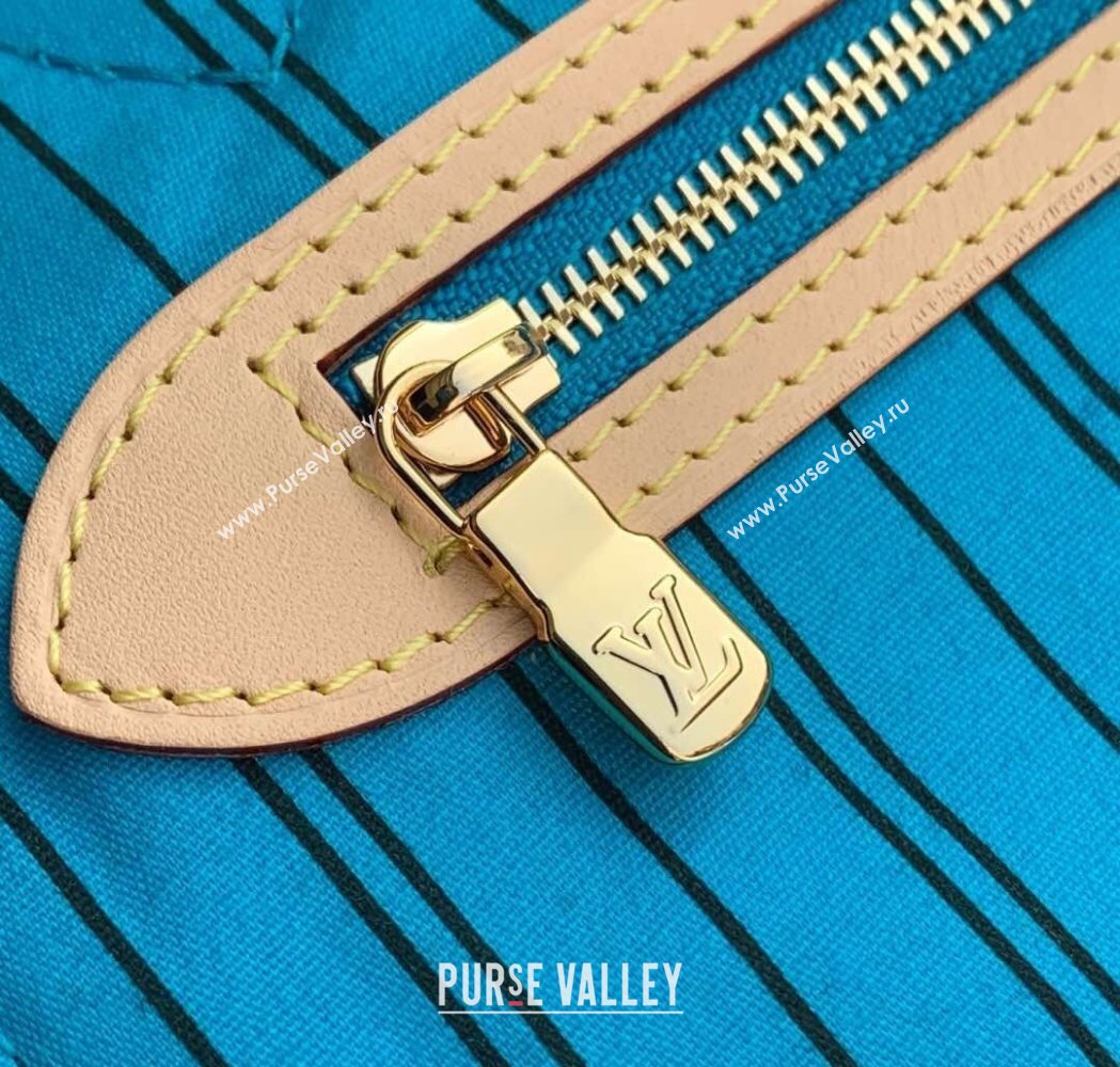 Louis Vuitton Neverfull Bandouliere Inside Out MM Tote bag Monogram Canvas/Blue Textile 2025 M12096 (KI-250120080)